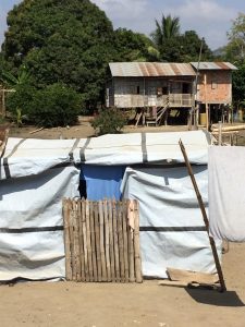 Ecuadorians whose homes were destroyed by the April earthquake have been living in temporary shelters.